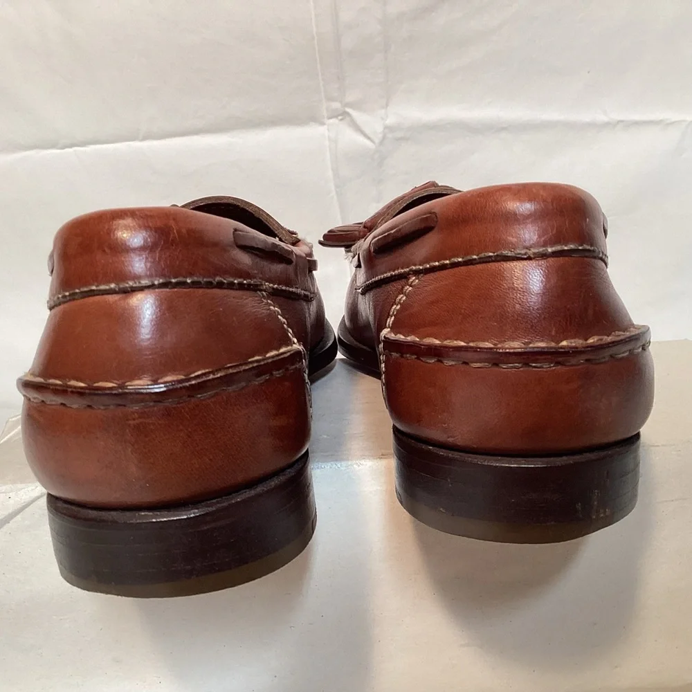 Men’s Hunt Club Brown Leather Tassel Loafers Size 8 1/2 - Picture 8 of 10
